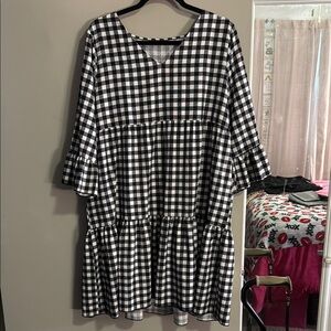 Black and White Gingham Dress